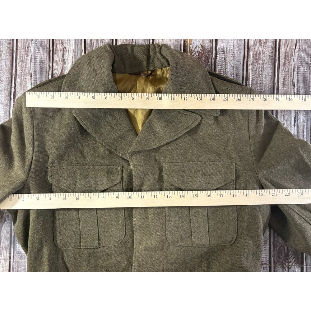 Miller & Gabbe Ltd Us Army Wool Cropped Jacket Sz Large Green Khaki Vintage 1955 View 5